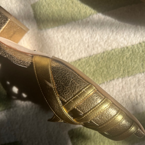 Sarah Flint Gold Heel Mules - Picture 7 of 10